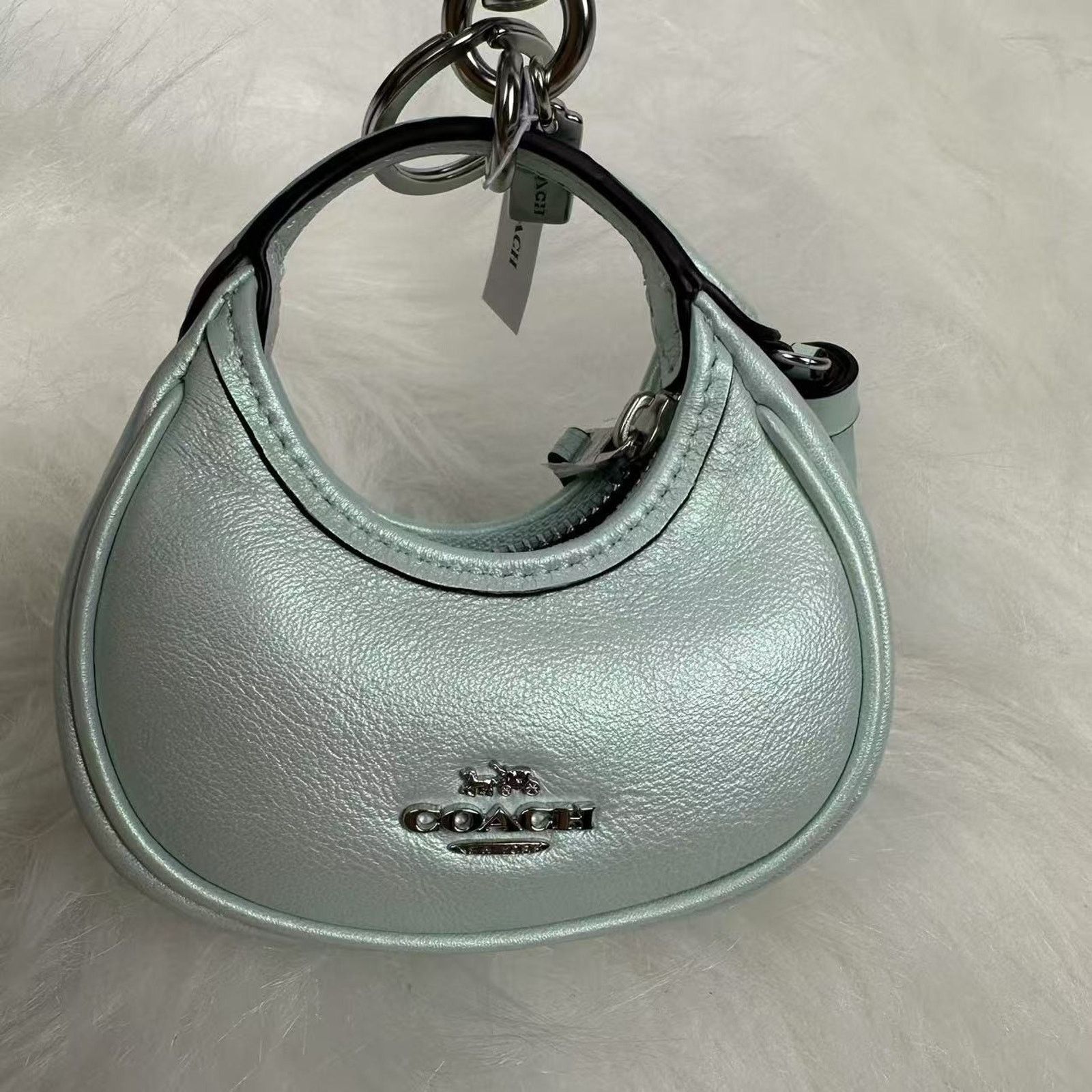 Coach Coach Mini Carmen Bag Charm Pearlized leather/Silver/Green Size ONE SIZE - 3 Thumbnail