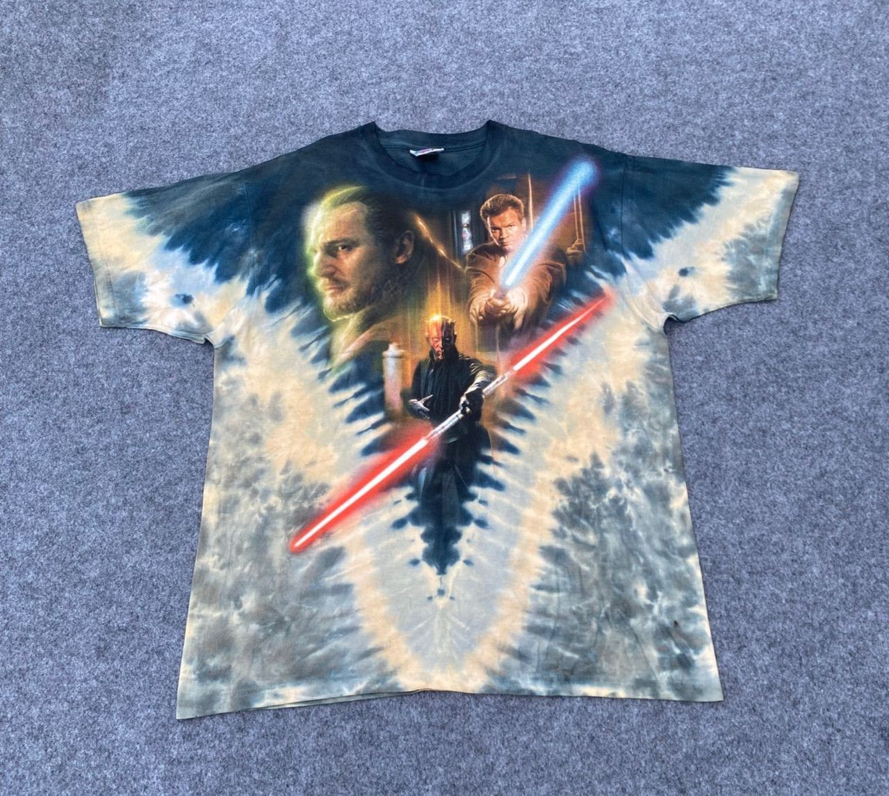 Liquid Blue Rare Vintage 90s Star Wars Episode 1 Liquid Blue Tshirt Size US L / EU 52-54 / 3 - 2 Thumbnail