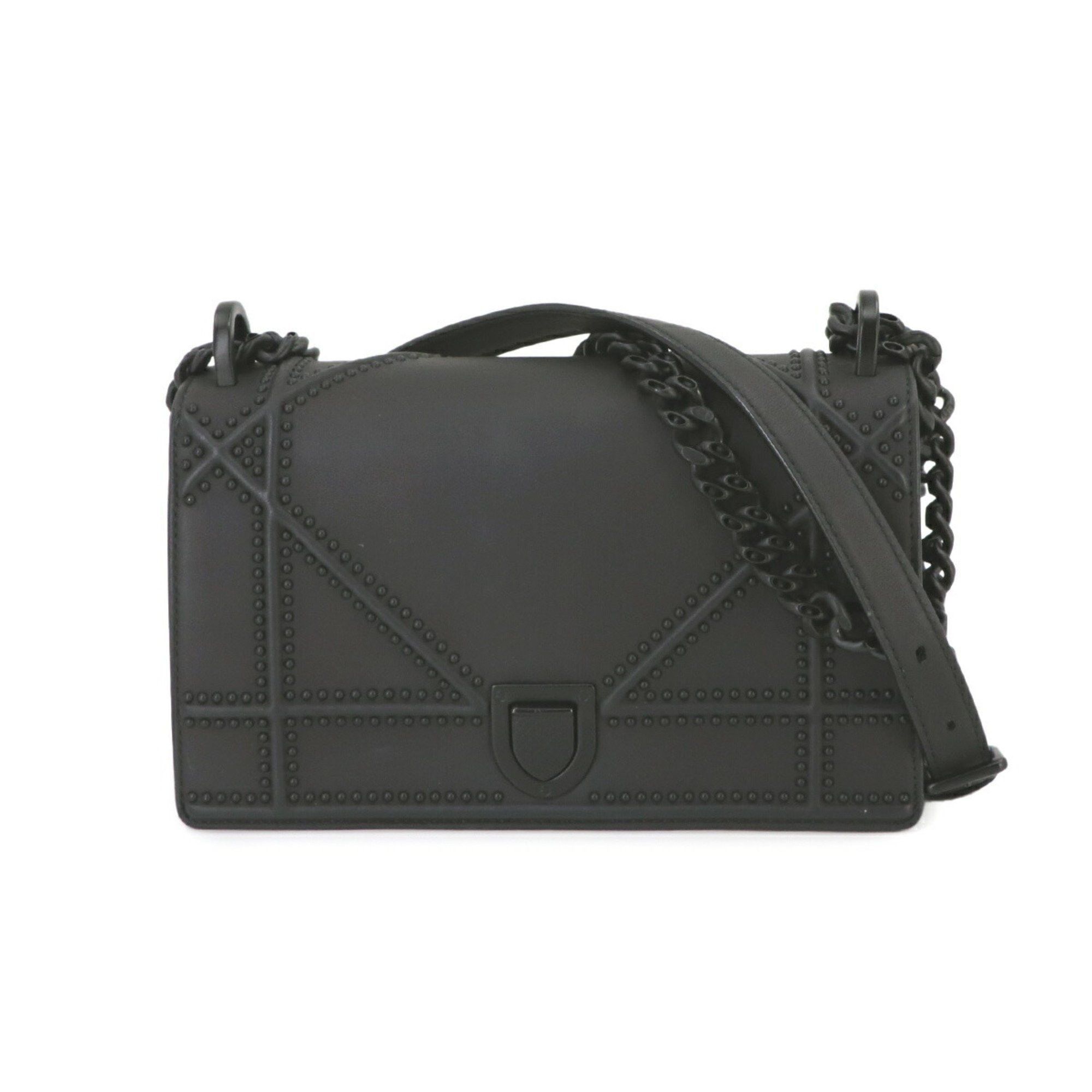 image of Christian Dior Diorama Chain Shoulder Bag Leather Black, Women's
