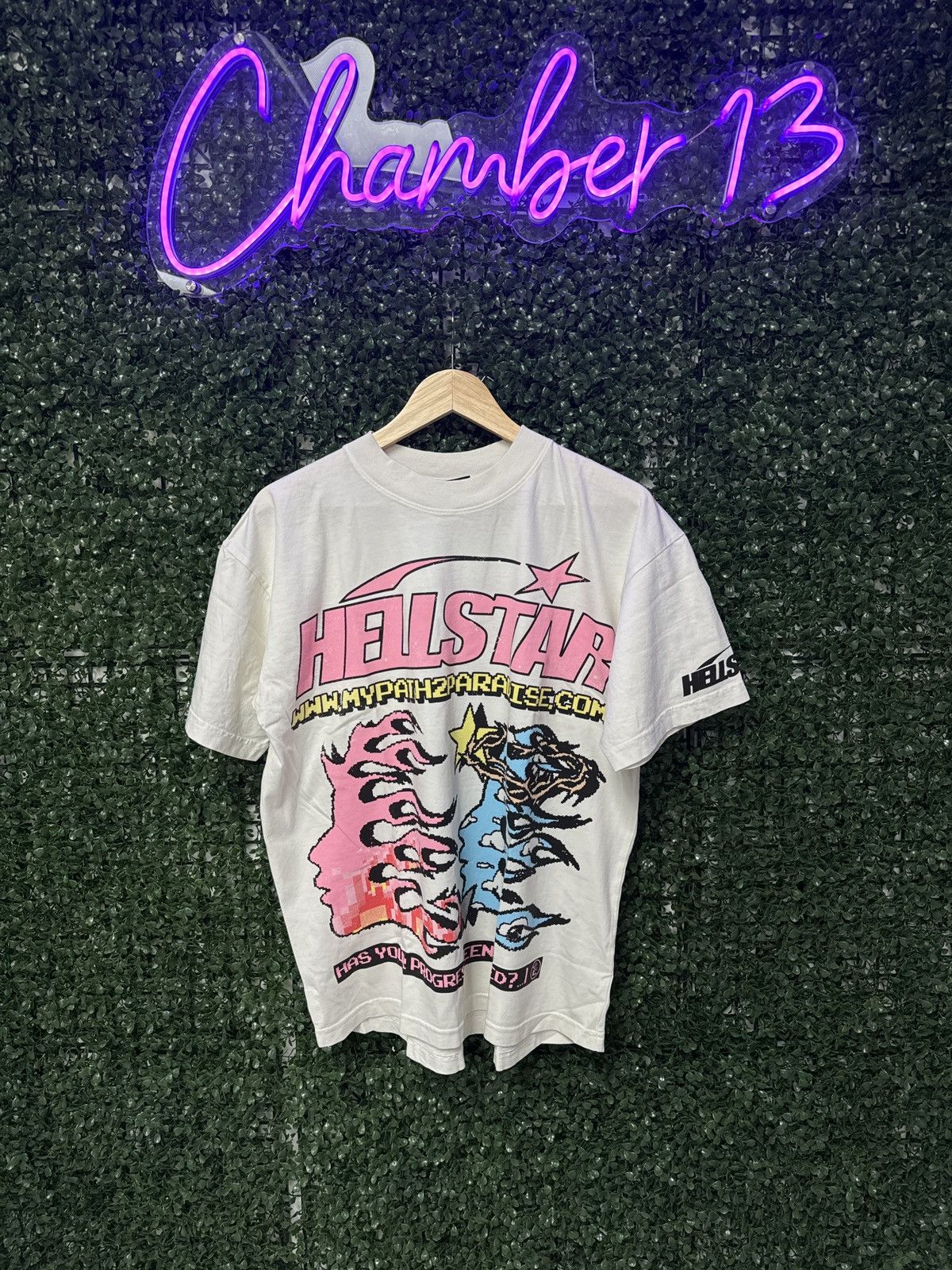 Pre-owned Hellstar Pixel Tee In White