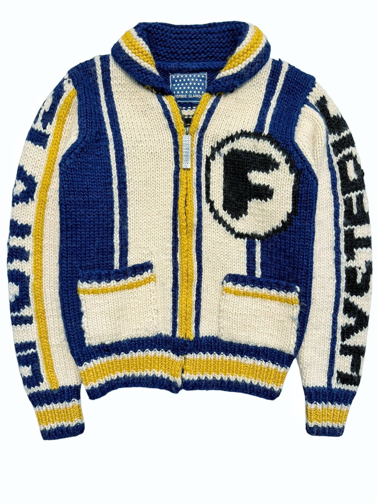 Hysteric Glamour 1990’s Fuck It! Cowichan Zip Cardigan Sweater Size US M / EU 48-50 / 2 - 2 Thumbnail