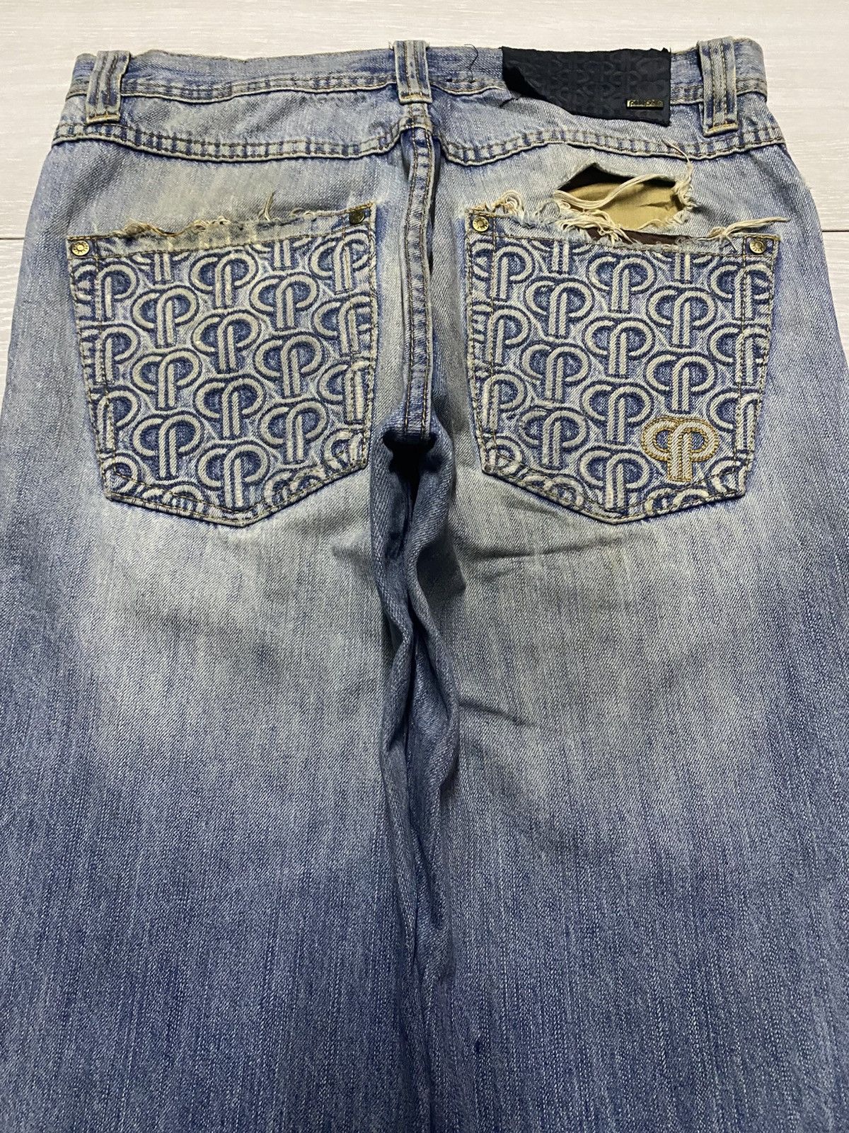 Pelle Pelle Vintage Pelle Pelle Mud Wash Embroidery Logo Straight Jeans Size US 32 / EU 48 - 4 Thumbnail