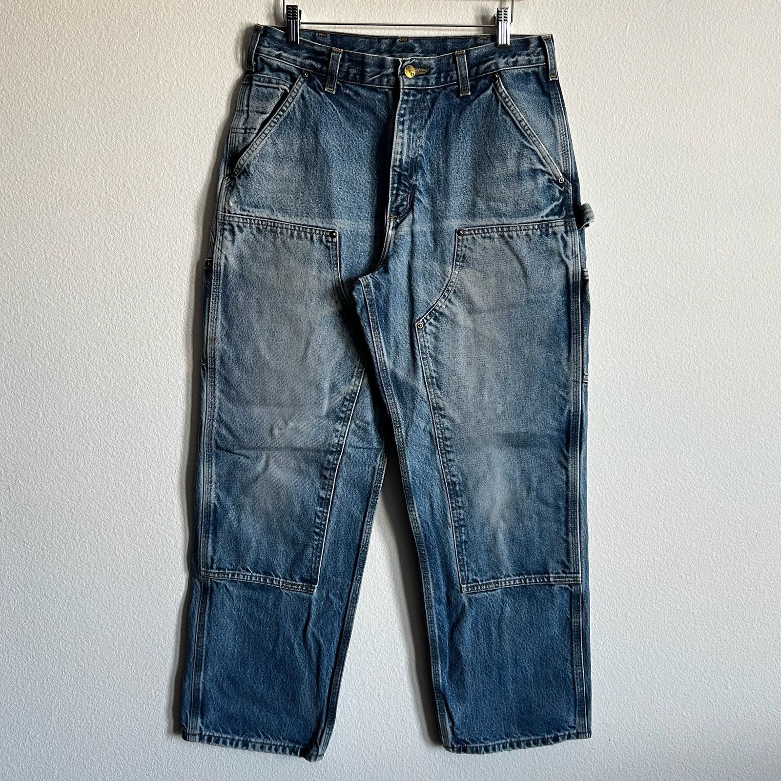 Carhartt × Vintage Carhartt B73 DST blue denim double knee work