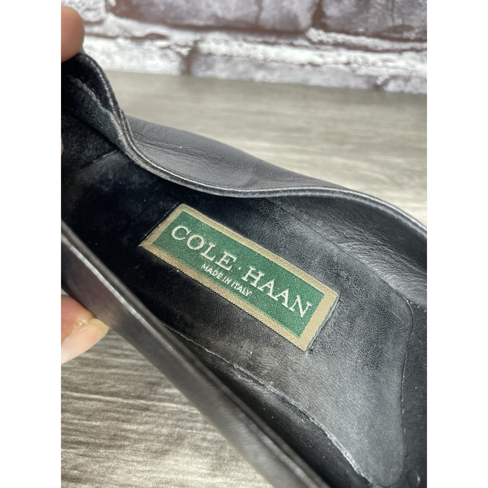 Cole Haan Cole Haan Black Leather Heel Italy Italian Loafers Shoes Wom Size US 8 / IT 38 - 11 Thumbnail