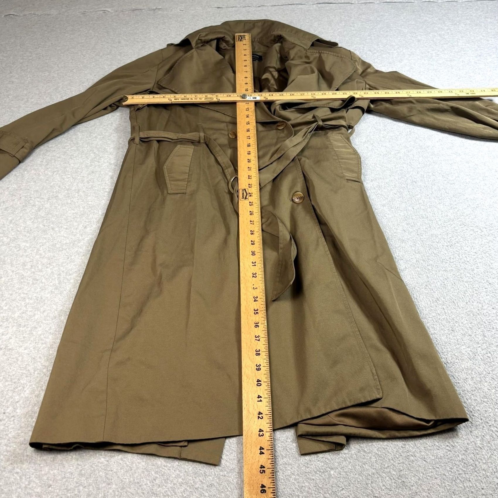 Vintage Bardot Trench Coat Womens XL Khaki Double Breasted Jacket Belt Academia Heritage Size XL / US 12-14 / IT 48-50 - 5 Thumbnail