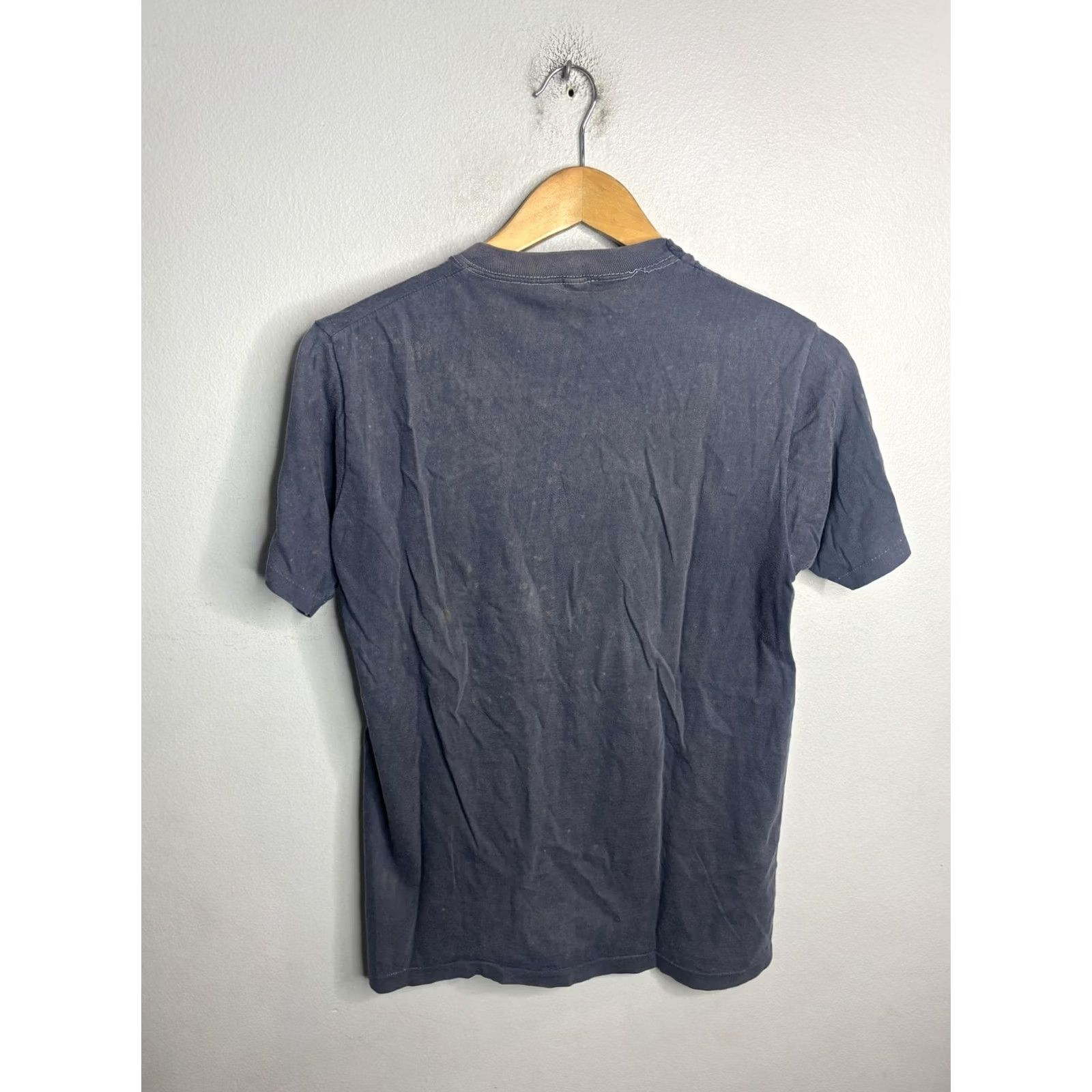 FRED VINTAGE Navy Shirt Mens L Fred Wright USA Military Academy Tee 80s 90s Blue Navy Graphic Print Crew Neck Short Sleeve Cotton Size US L / EU 52-54 / 3 - 5 Thumbnail