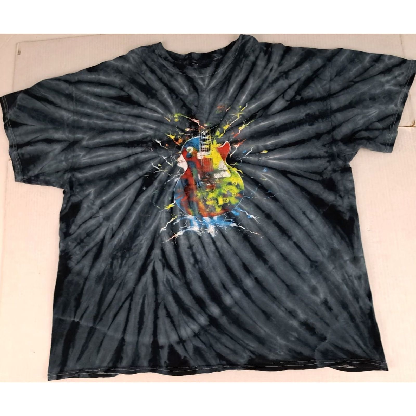 Vintage VINTAGE Large Tie-Dye Rock&Roll Guitar Art T-Shirt Front and Back Print 90s Unisex Adults Size US L / EU 52-54 / 3 - 3 Thumbnail