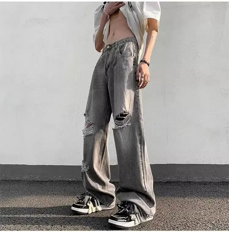 Japanese Brand Leisure washed distressed jeans Size US 32 / EU 48 - 6 Thumbnail