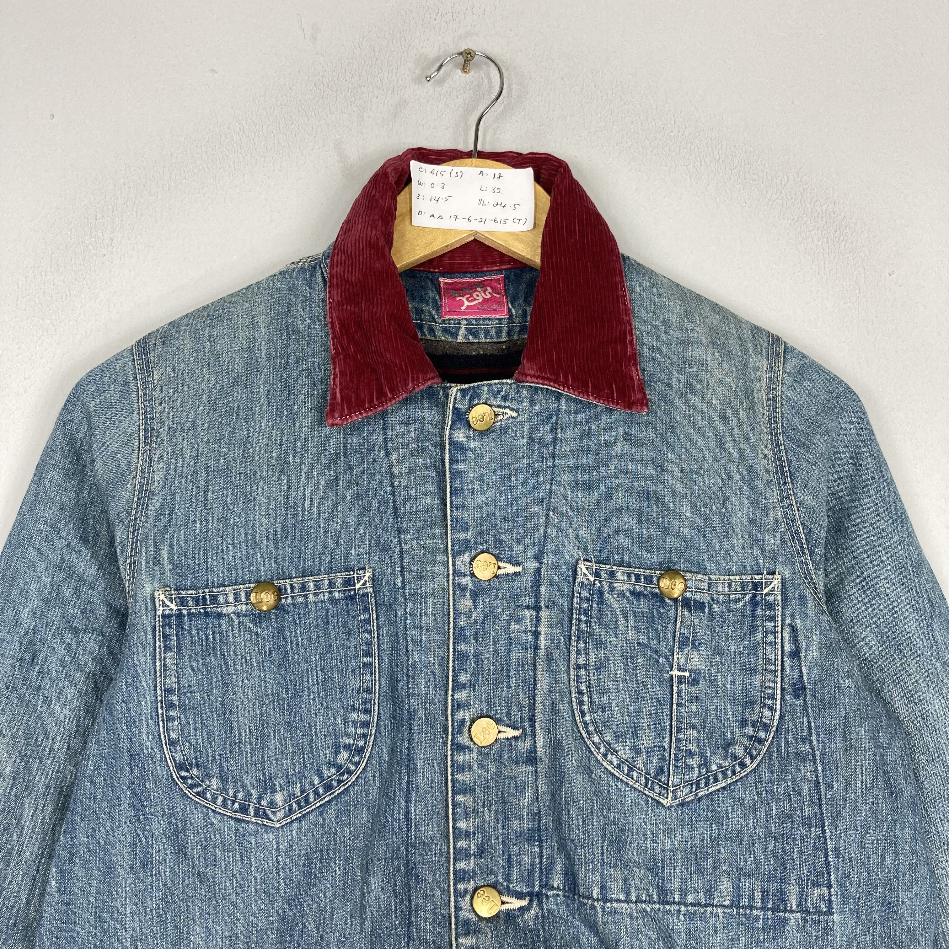 Japanese Brand Vintage X-GIRL x LEE Union Made Trench Denim Chore Jacket Size US S / EU 44-46 / 1 - 2 Thumbnail