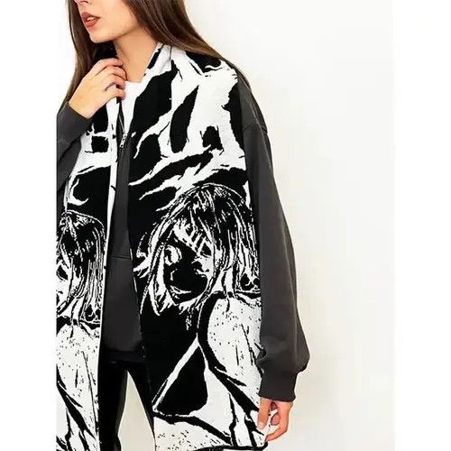Japanese Brand winter scarf Anime print Size ONE SIZE - 1 Thumbnail