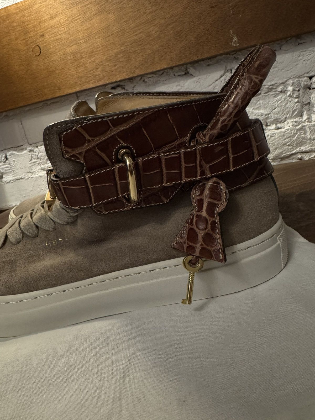 Buscemi Buscemi Gold Locker Suede Hight Tops Size US 9.5 / EU 42-43 - 3 Thumbnail