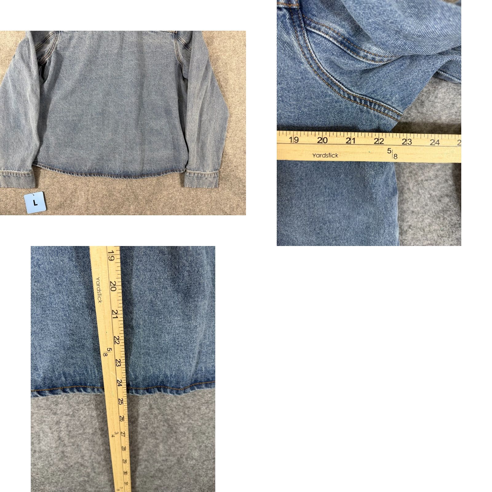 Express Express Denim Jacket Womens L Blue Snap Front Pockets NWOT Jacket Size L / US 10 / IT 46 - 9 Thumbnail