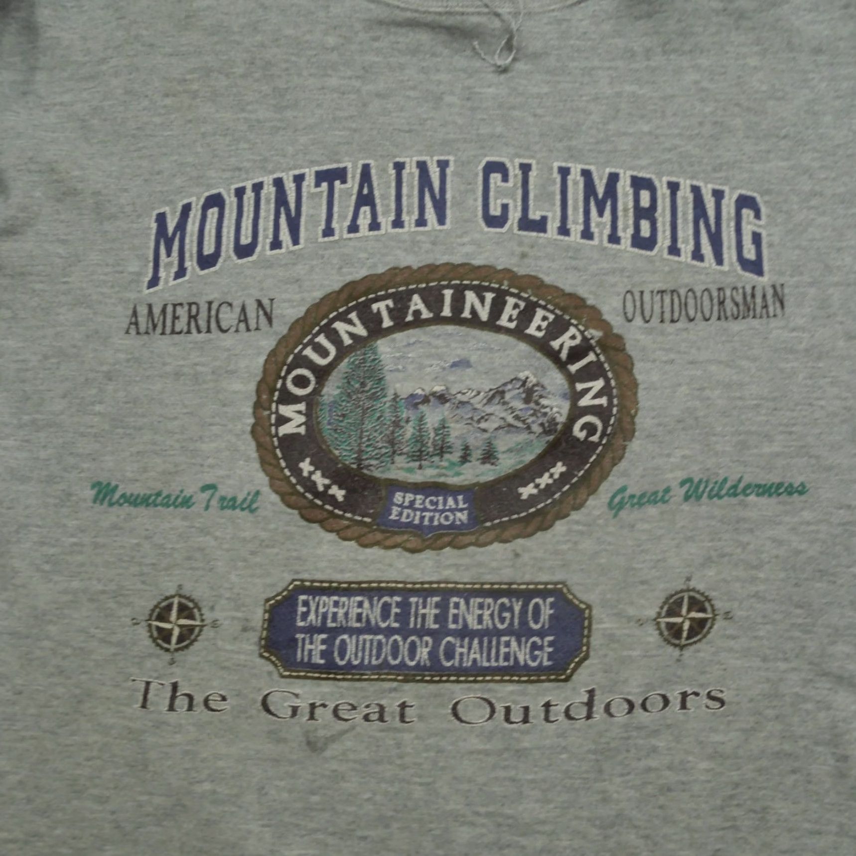 Vintage VINTAGE Mountain Climbing Sweatshirt Adult Large Grey 90s Distressed Logo Pullover Unisex Mens Womens Size US L / EU 52-54 / 3 - 2 Thumbnail