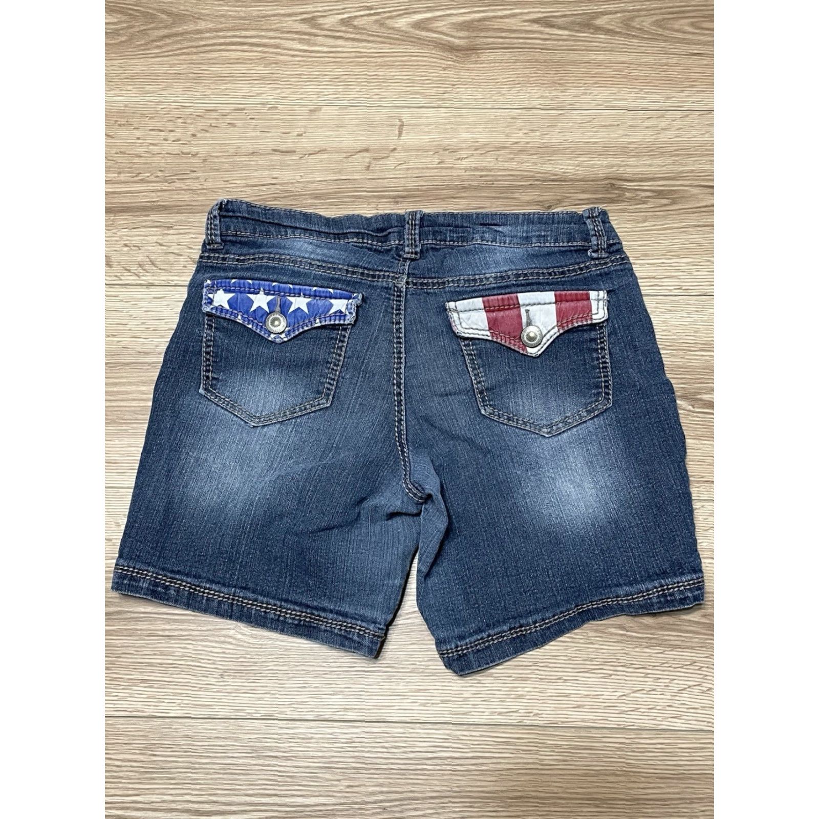Vintage LEI Ashley Jean Shorts Juniors Size 9 American Flag Blue Casual Summer Size 30" / US 8 / IT 44 - 8 Thumbnail
