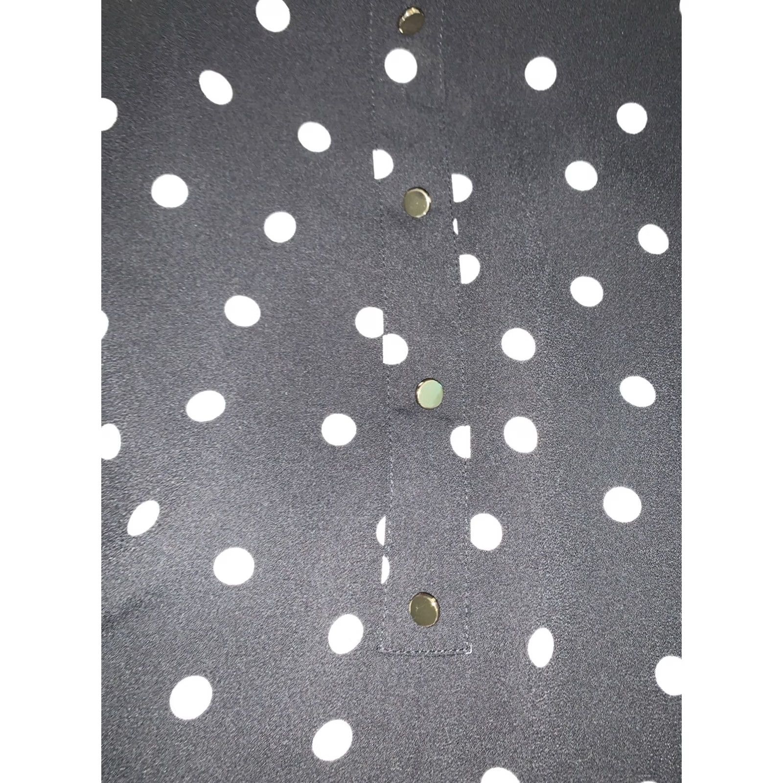 Vintage A New Day Dress Polka Dot Short Sleeve V-Neck XL Black White Shift" Size XL / US 12-14 / IT 48-50 - 8 Thumbnail