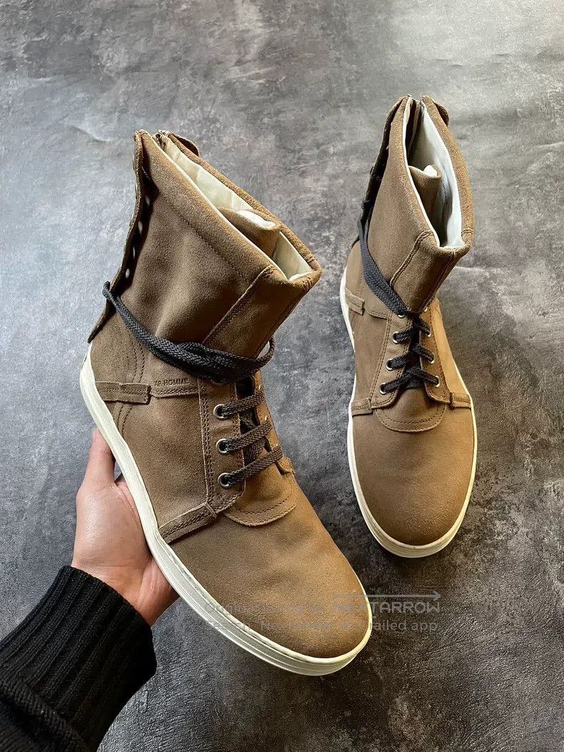 Dior Dior Caramel suede high-top lace-up flat shoes Size US 7.5 / EU 40-41 - 2 Thumbnail