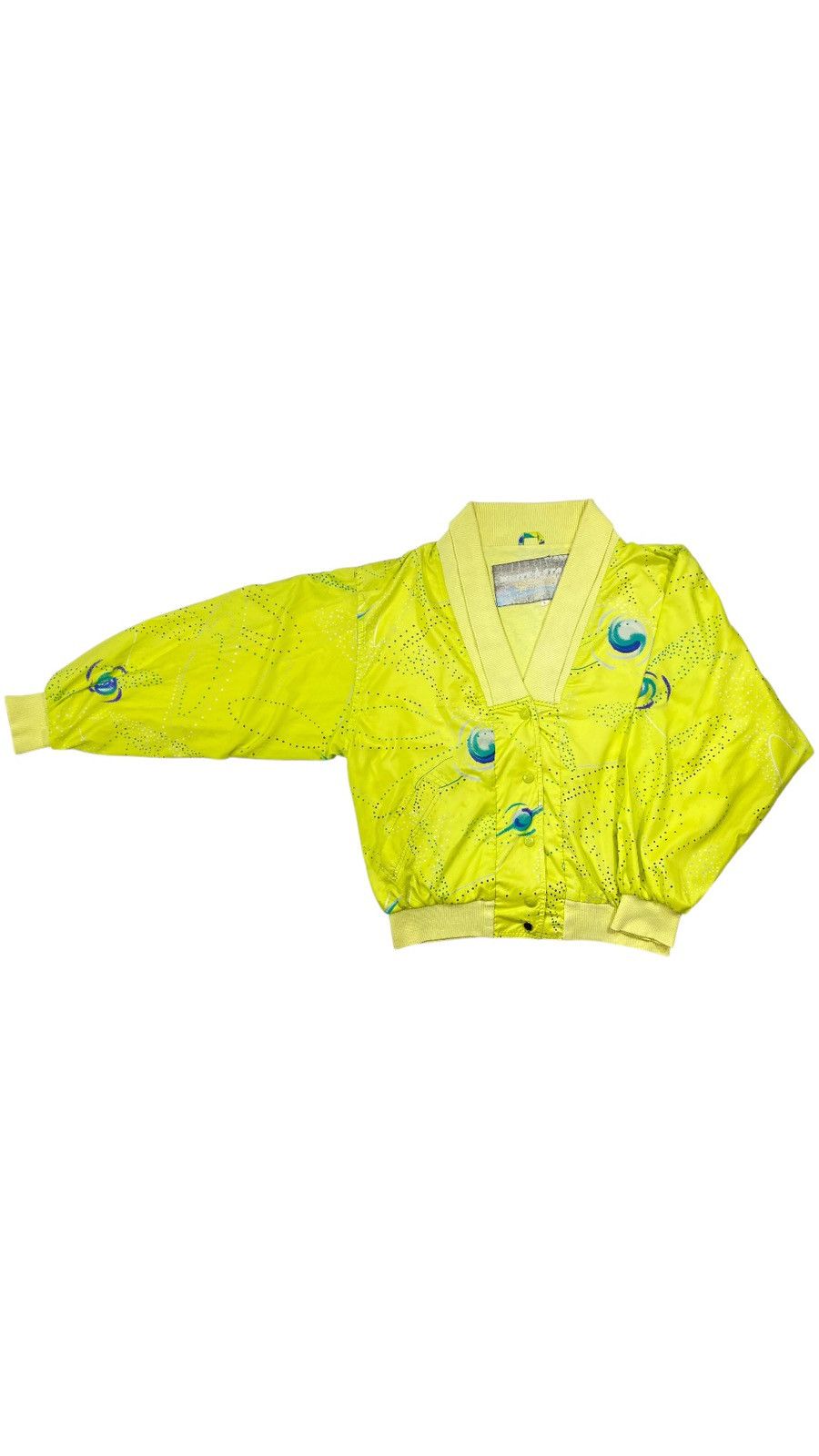 Vintage Vintage 90s White Star Bomber Track Jacket Galaxy Cosmo Rave Size XL / US 12-14 / IT 48-50 - 3 Thumbnail