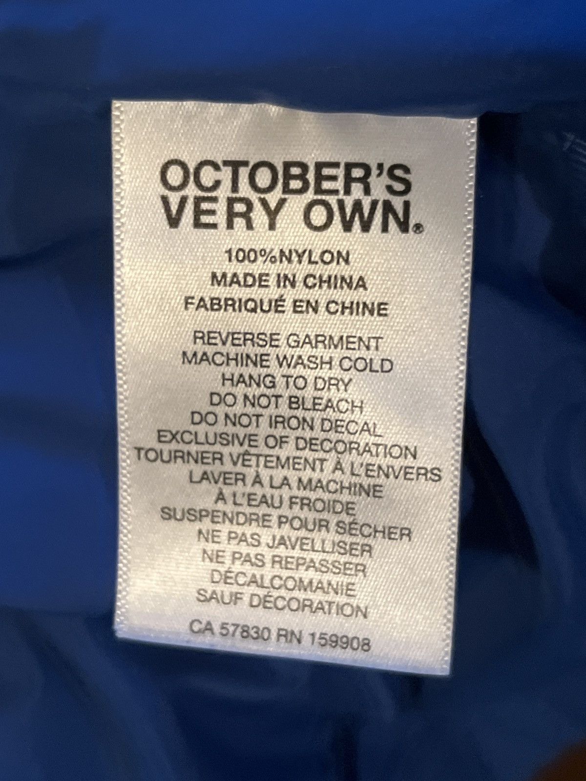October's Very Own Mens OVO Blue windbreaker Size Medium Size US M / EU 48-50 / 2 - 9 Thumbnail