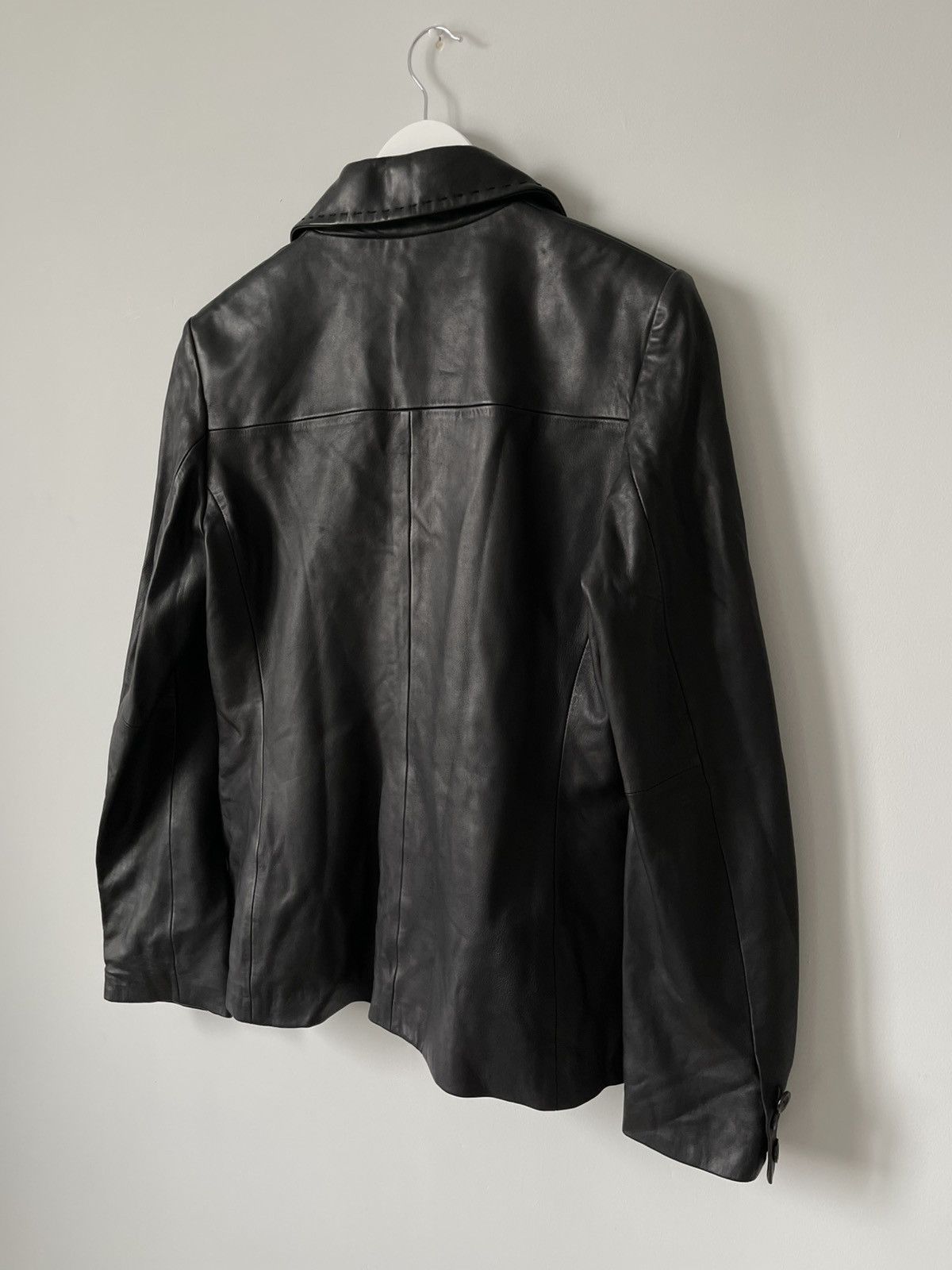 Roberto Cavalli Vintage Archive 00's Roberto Cavalli Leather Blazer Jacket Size 46R - 10 Thumbnail