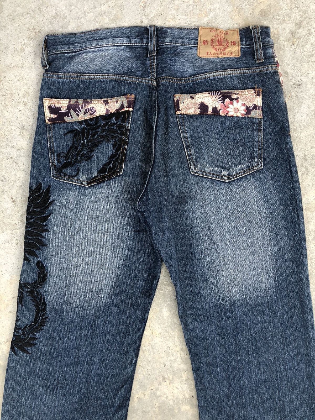 Japanese Brand Japanese Buden Embroidered Jeans Distressed Jeans Size US 33 - 8 Thumbnail