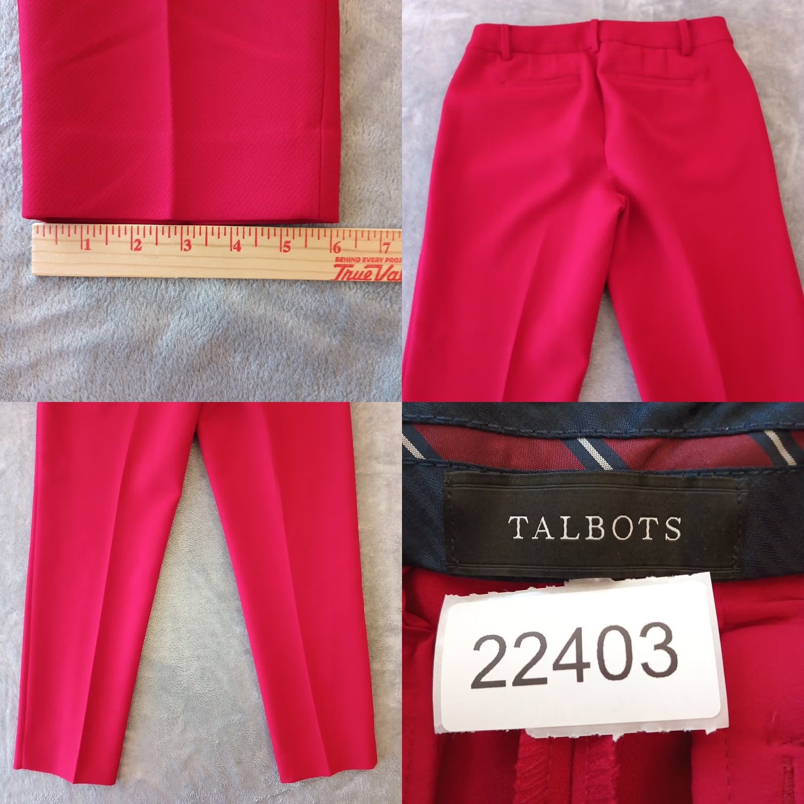 Talbots 2. Keep exact spelling and capitalization from original (Talbots Hampshire Ankle Pants Womens Size 6P Red 31x26.5 Mid Rise Pockets) Size 28" / US 6 / IT 42 - 8 Thumbnail