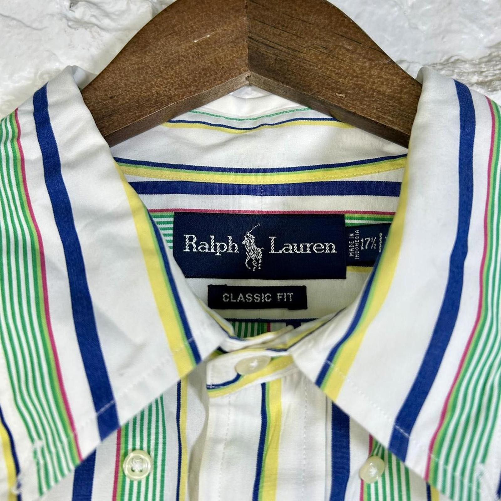 Polo Ralph Lauren 90’s Polo Ralph Lauren Classic Fit Striped Shirt Size XL Size US XL / EU 56 / 4 - 1 Thumbnail