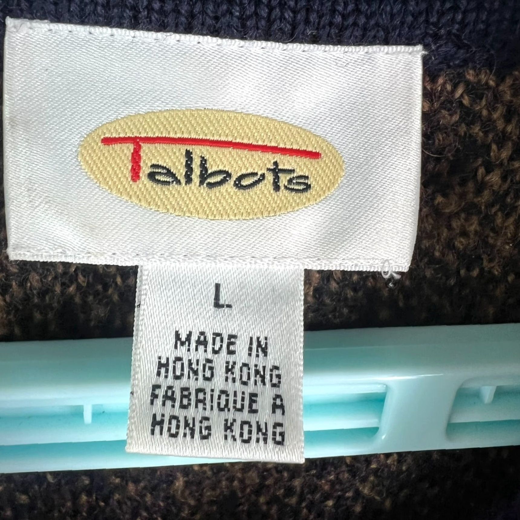 Talbots Talbots Bohemian Multicolor Wool Cardigan Sweater Womens Size L, Geometric Pattern, Long Sleeve, Collared, Casual, All Seasons Size L / US 10 / IT 46 - 3 Thumbnail
