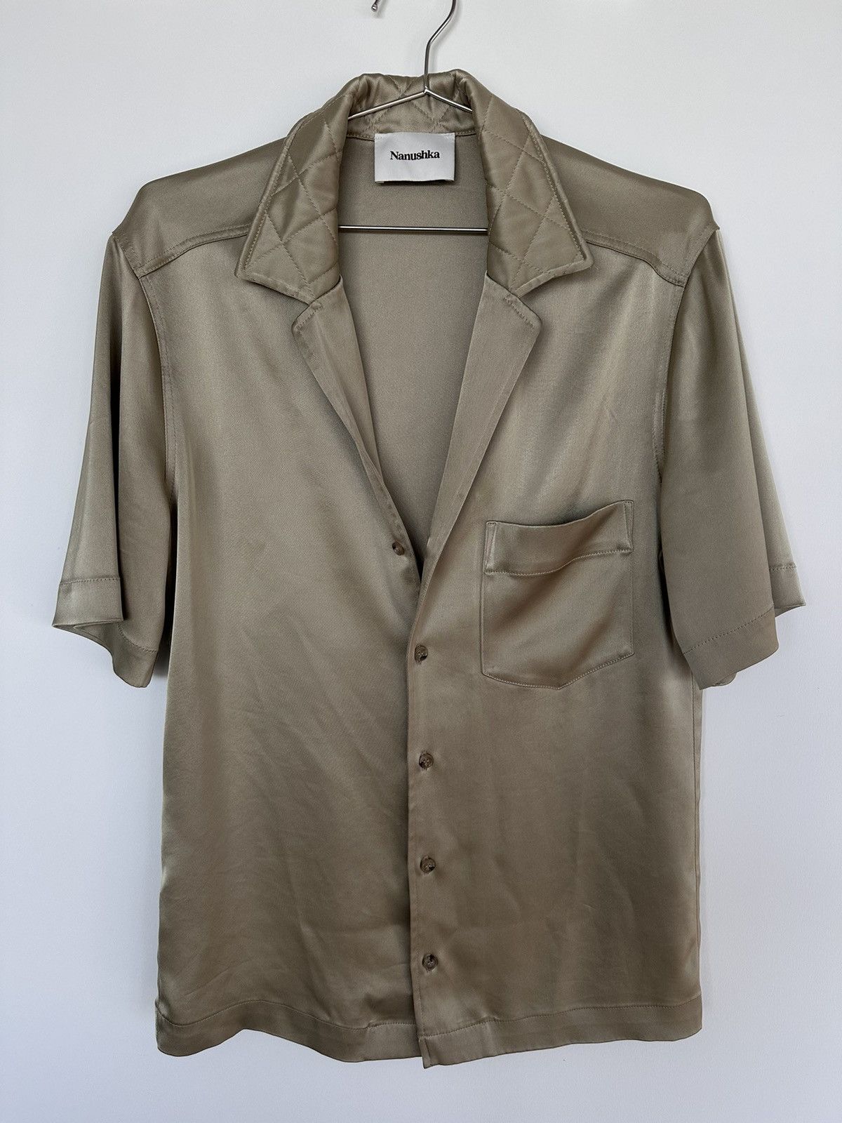 Nanushka Nanushka Green Short Sleeve Shirt Size US S / EU 44-46 / 1 - 1 Thumbnail