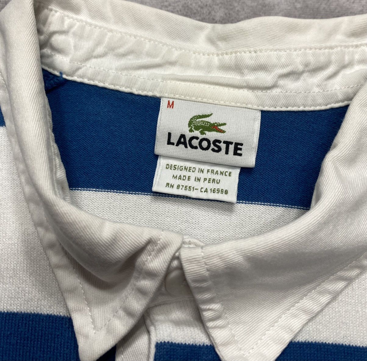 Lacoste Vintage Lacoste Striped Rugby Long Sleeve Polo Size US M / EU 48-50 / 2 - 3 Thumbnail