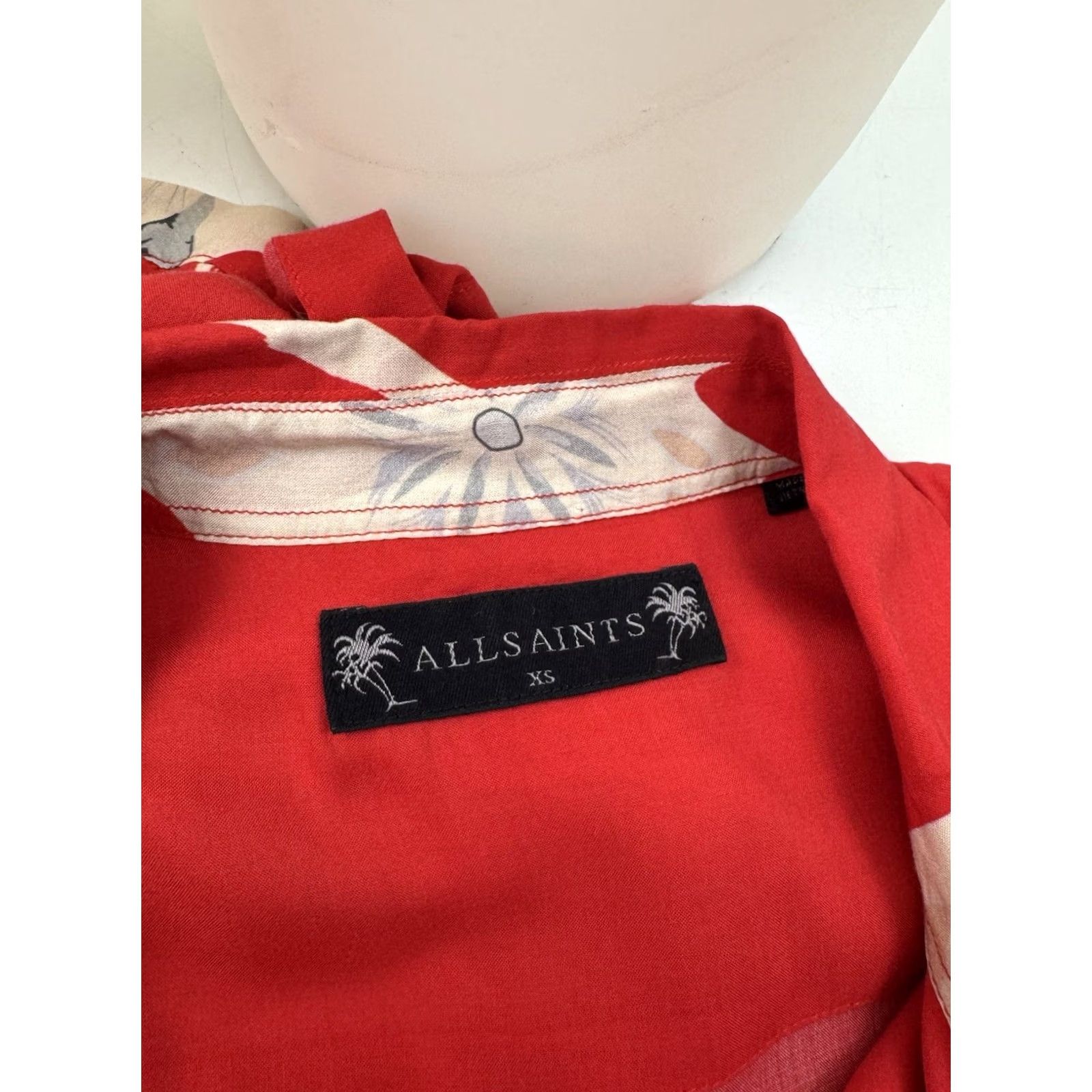 Allsaints ALL SAINTS Shirt Hawaiian Asian Print Red XS Mens Size US XS / EU 42 / 0 - 4 Thumbnail