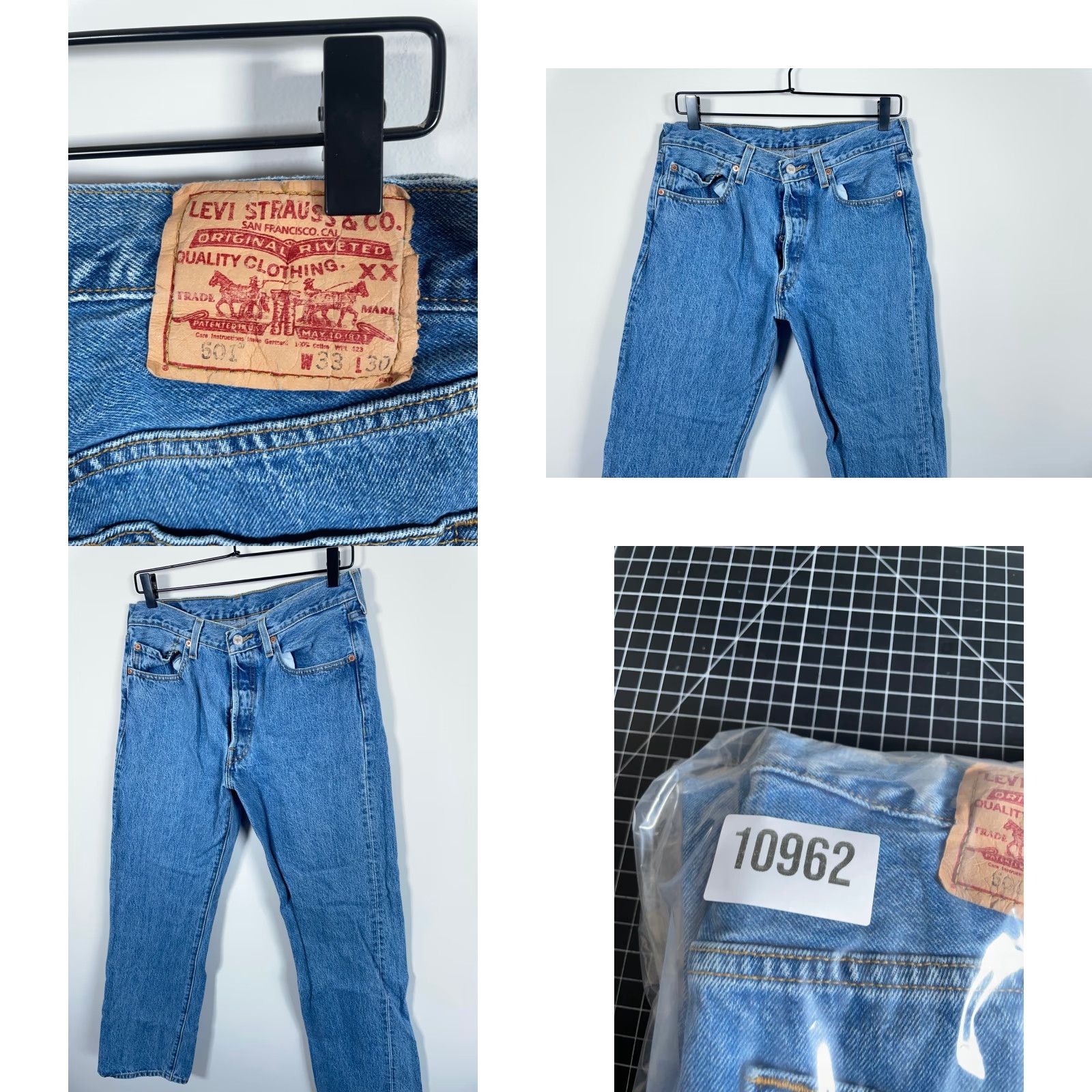 Levi's VINTAGE Levi's 501 Jeans Men's 32 x 30 Blue Denim Button Fly Straight 90s Size US 32 / EU 48 - 10 Thumbnail