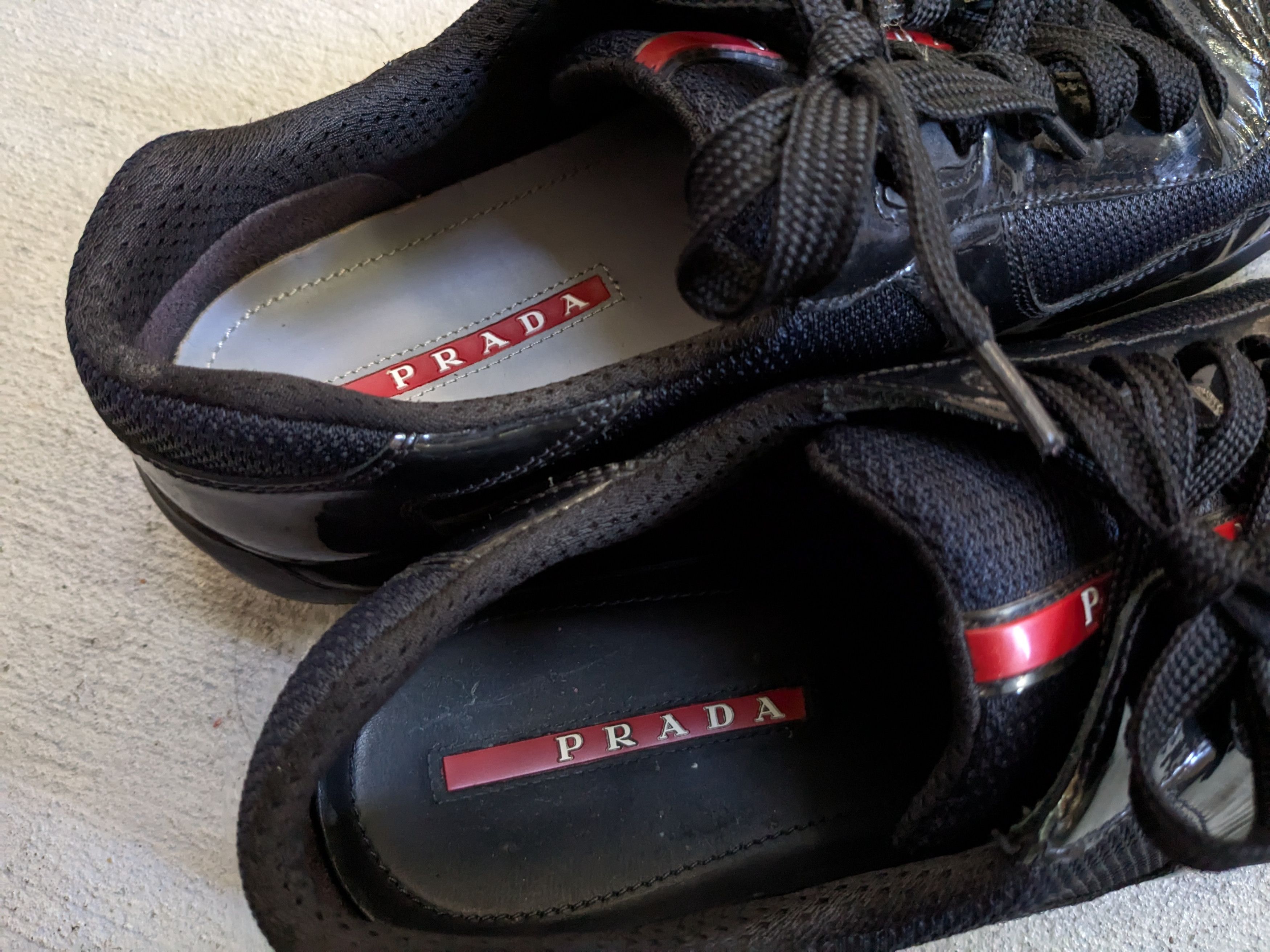 Prada Prada America's Cup Black Patent Leather Red 11.5 Low Tops Size US 11.5 / EU 44-45 - 9 Thumbnail