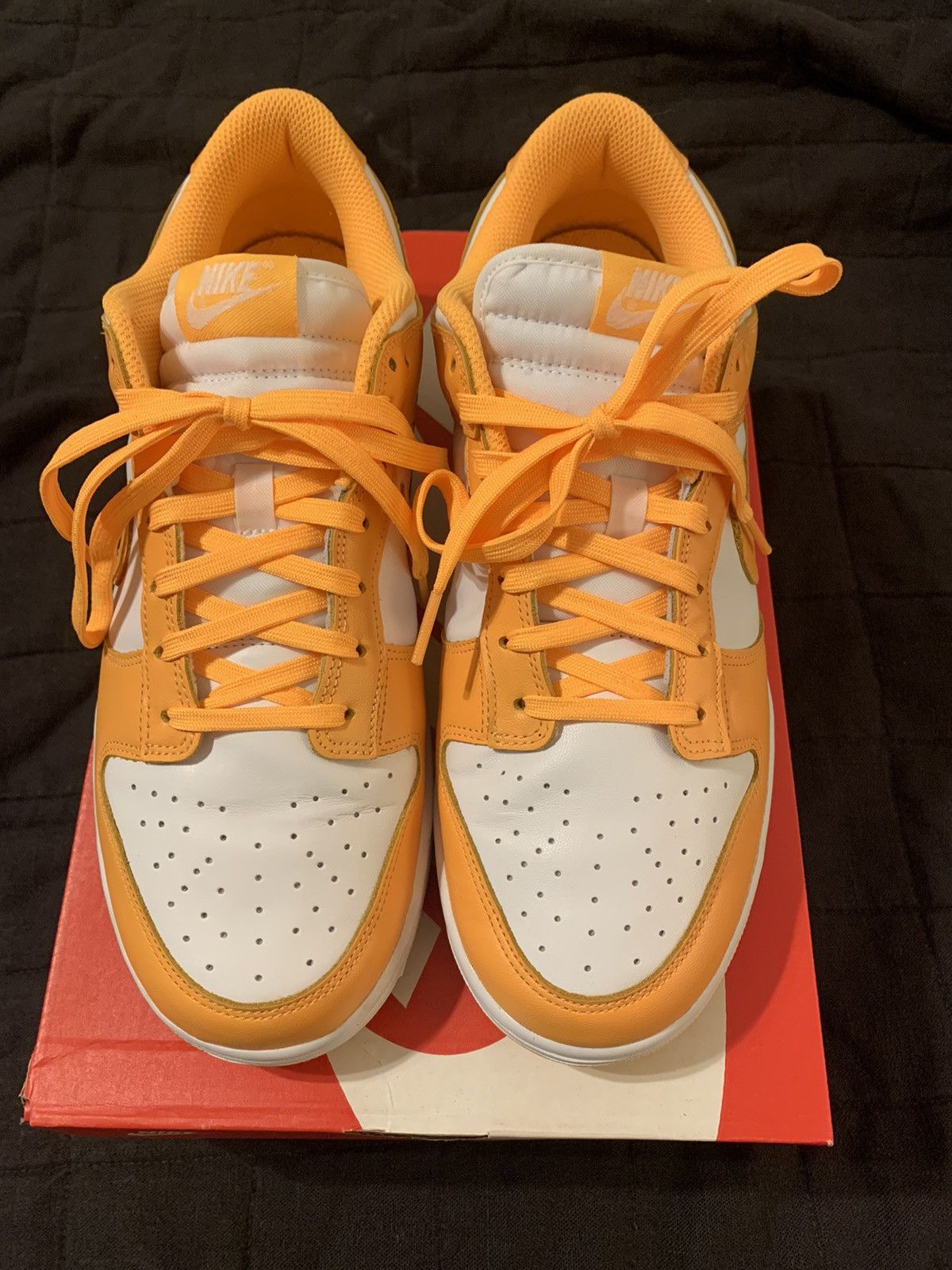 image of W Nike Dunk Low “Laser Orange” Shoes in White, Men's (Size 10)