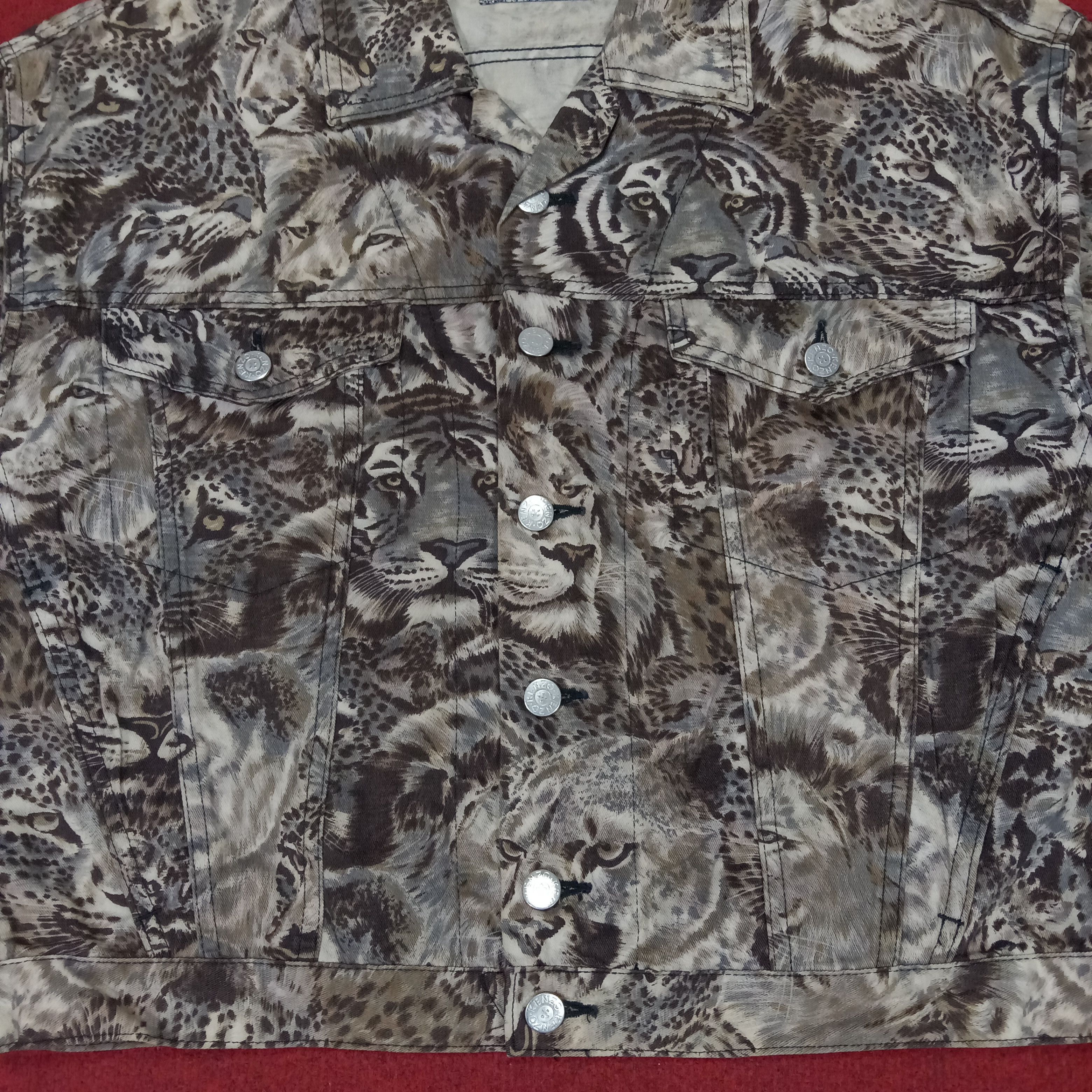 Japanese Brand × Kenzo × Vintage Kenzo Fashion Style Full Print Tiger Lion Design Jacket Size L / US 10 / IT 46 - 2 Thumbnail