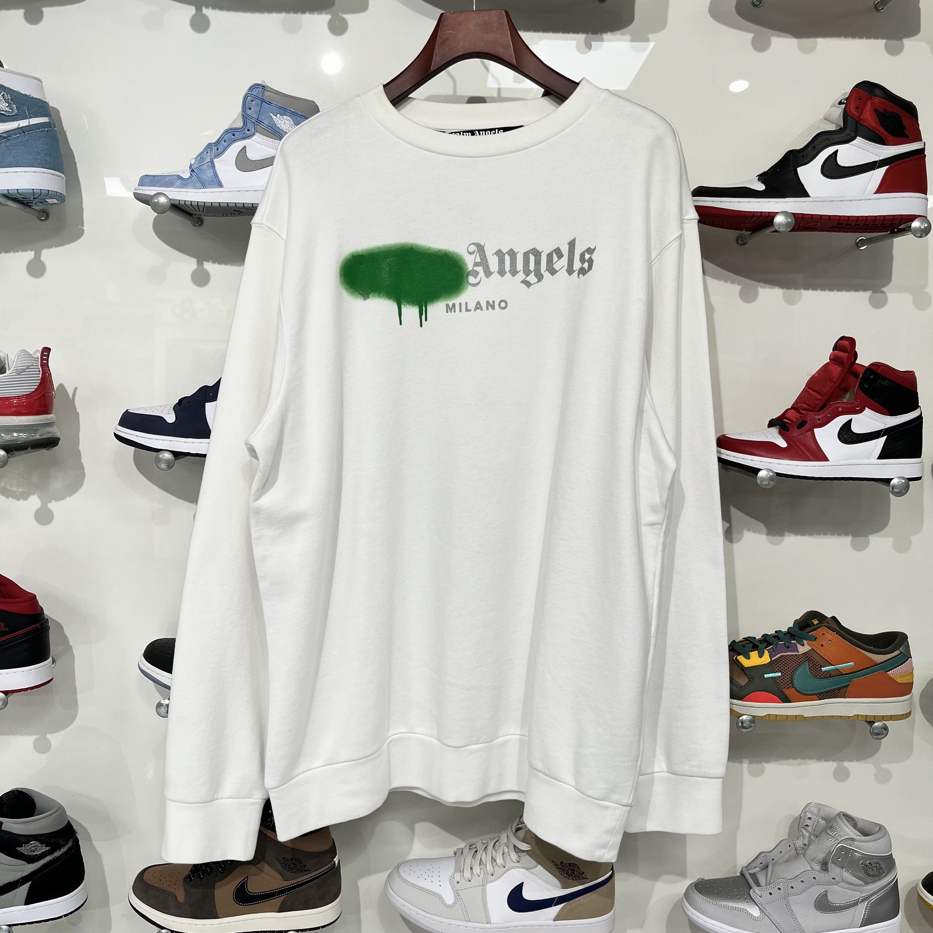 Palm Angels Palm Angels Milano Sprayed Crewneck White Size US XL / EU 56 / 4 - 1 Thumbnail