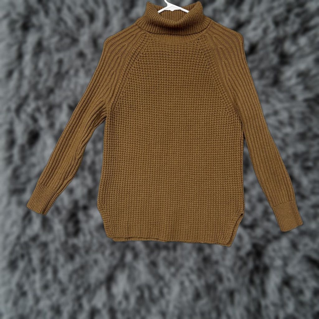 Lord & Taylor Lord & Taylor Sweater M Brown Waffle Knit Turtleneck Preppy Lagenlook Womens Size M / US 6-8 / IT 42-44 - 1 Thumbnail