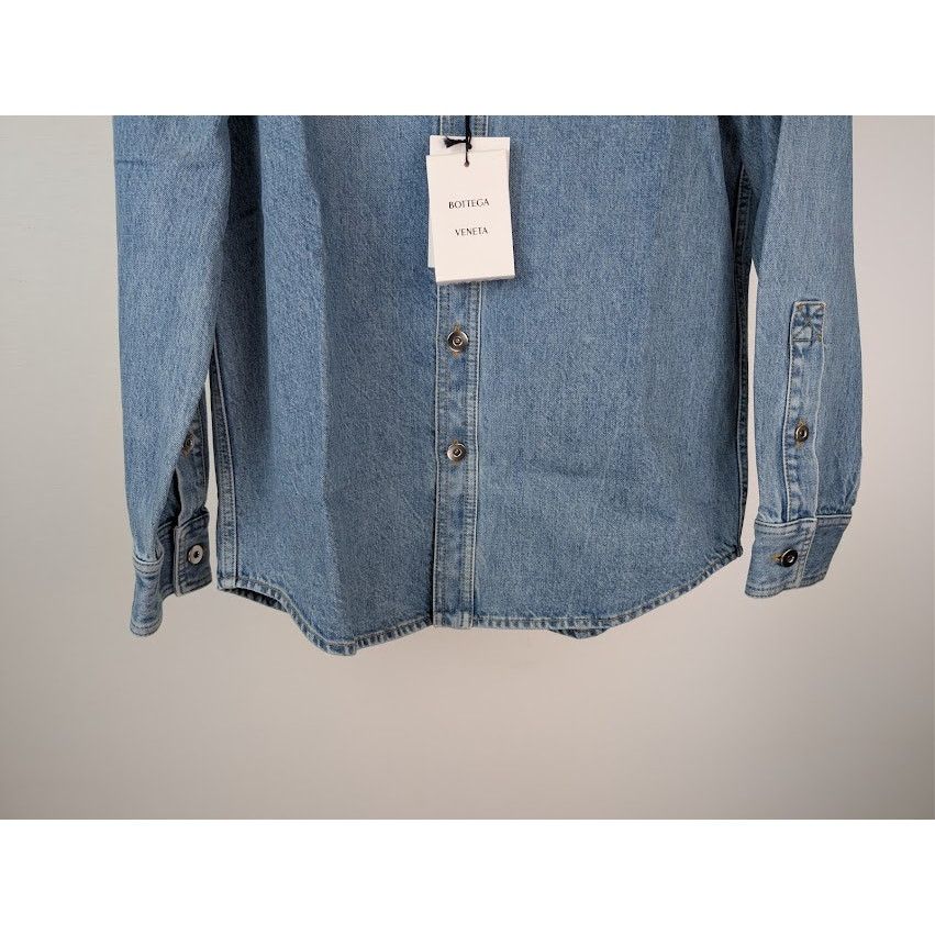 Bottega Veneta o1rshd1 Vintage Indigo Denim Shirt in Mid Blue Size US S / EU 44-46 / 1 - 4 Thumbnail