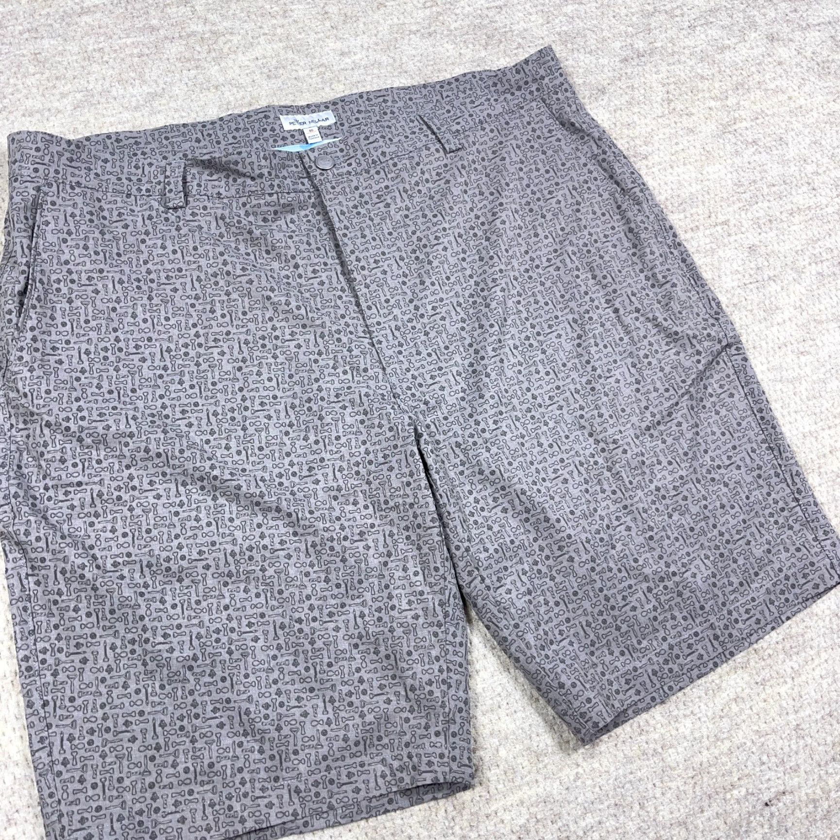 Peter Millar Peter Millar Golf Shorts Men 40 Gray Chino Performance Wicking All Over Print Shirt? Size US 40 / EU 56 - 6 Thumbnail