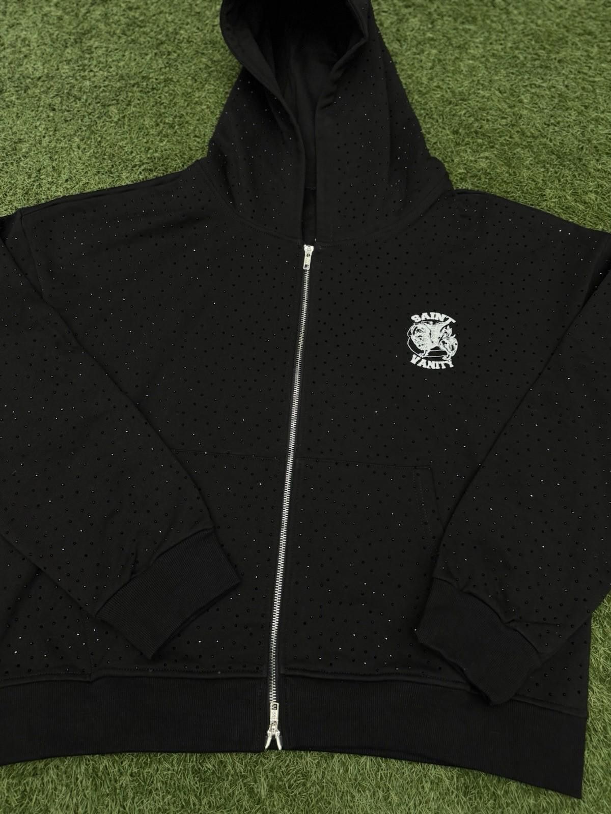 Saint Vanity Size M - Saint Vanity Hoodie Black Rhinestone Zip Up Size US M / EU 48-50 / 2 - 4 Thumbnail