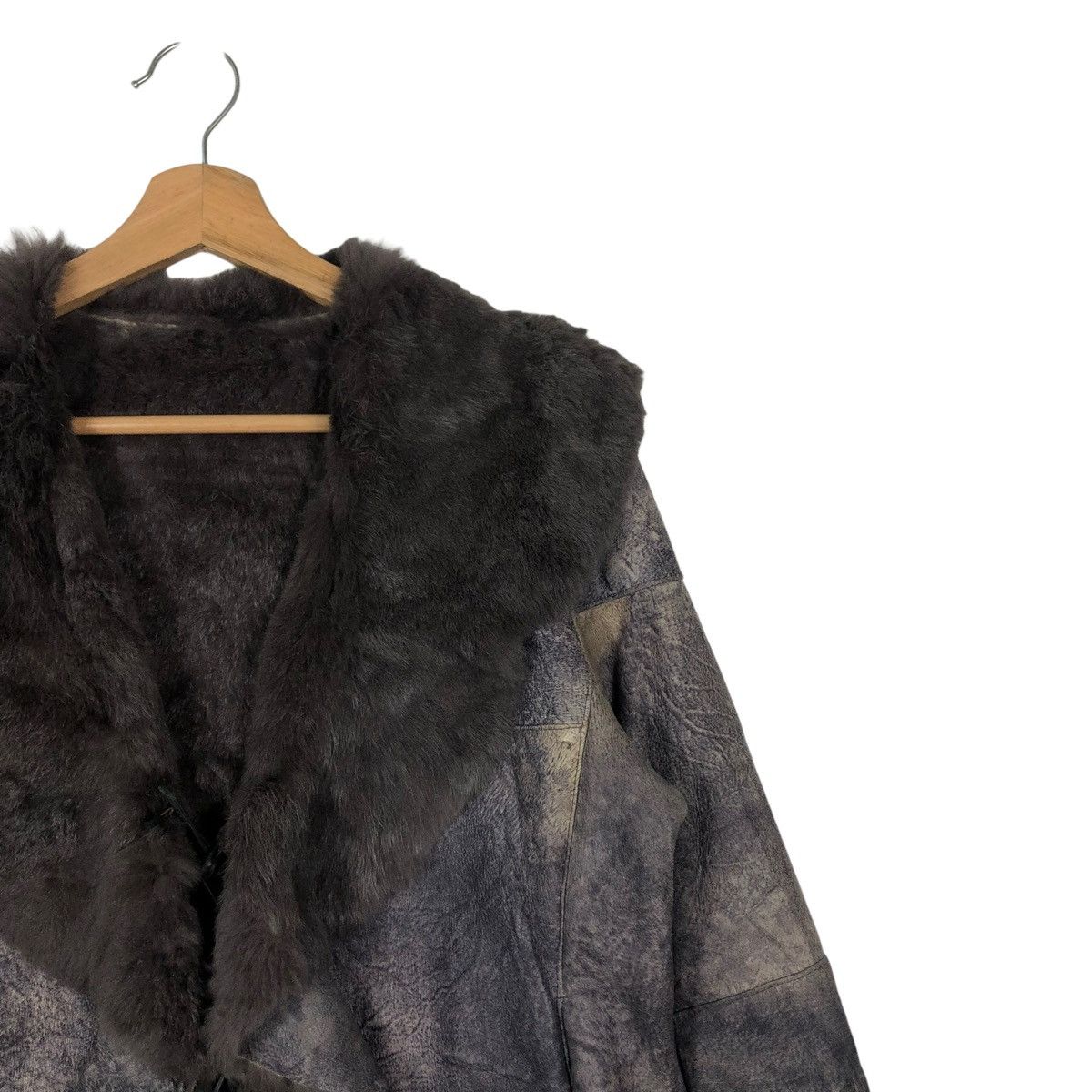 Japanese Brand 🔥VINTAGE LEATHER JACKET PATCHWORK CONCERTINA MINK FUR Size M / US 6-8 / IT 42-44 - 6 Thumbnail