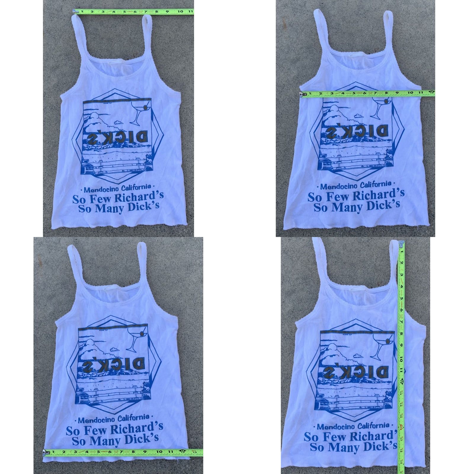 Vintage VINTAGE Dick’s Mendocino California So Few Richards So Many Dicks Graphic Tank Top XS White Women Size XS / US 0-2 / IT 36-38 - 8 Thumbnail