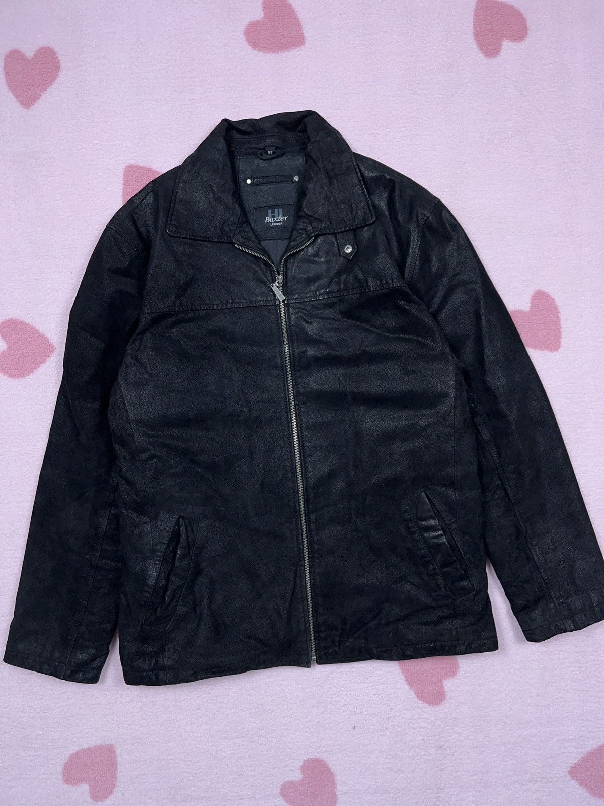 Genuine Leather ➕ black leather coated shiny avant garde long jacket Size US L / EU 52-54 / 3 - 1 Thumbnail