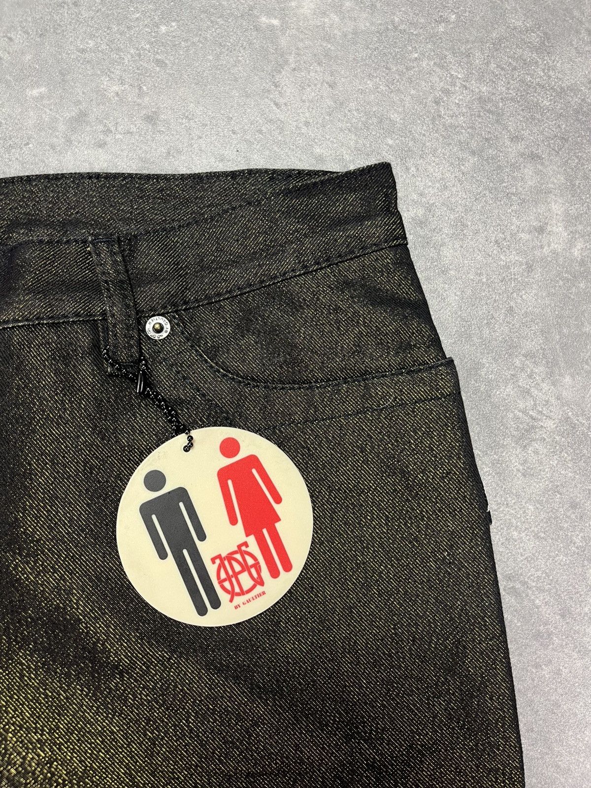 Jean Paul Gaultier DSWT Jean Paul Gaultier Long Glitter Denim Jeans 28 Size 28" / US 6 / IT 42 - 6 Thumbnail