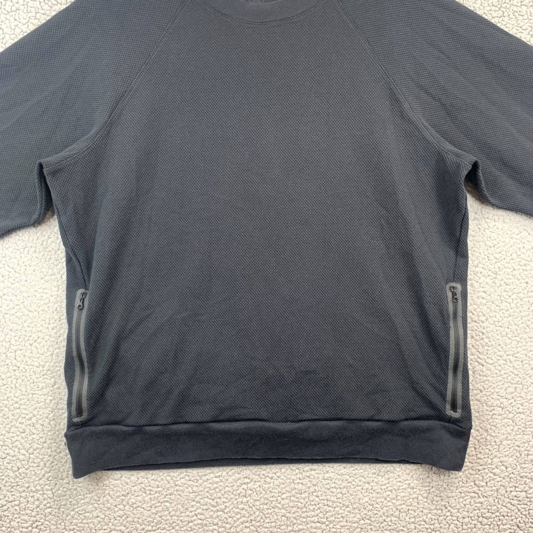 Alo ALO Sweatshirt Crew Neck Pullover Fleece Long Sleeve Black XL Men Clothing Logo Regular Size US XL / EU 56 / 4 - 4 Thumbnail