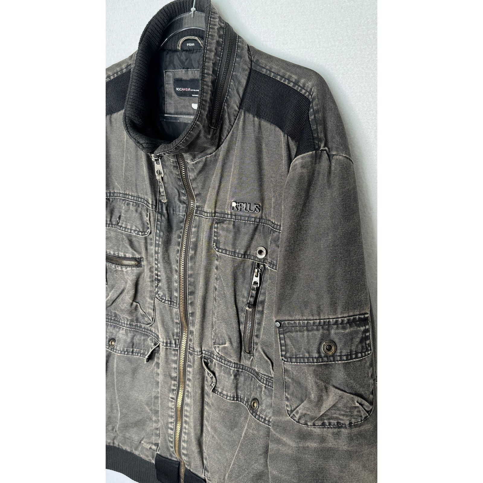 Rocawear Y2K Rocawear R Plus Gray Utility Bomber Jacket Tagged 3XL Size US XXL / EU 58 / 5 - 12 Thumbnail