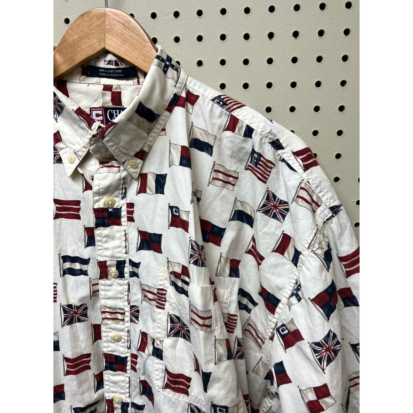 Chaps Ralph Lauren Chaps Shirt Short Sleeve - L Multicolor International Flags Design Button-Up Collared Men Shirt Size US L / EU 52-54 / 3 - 3 Thumbnail