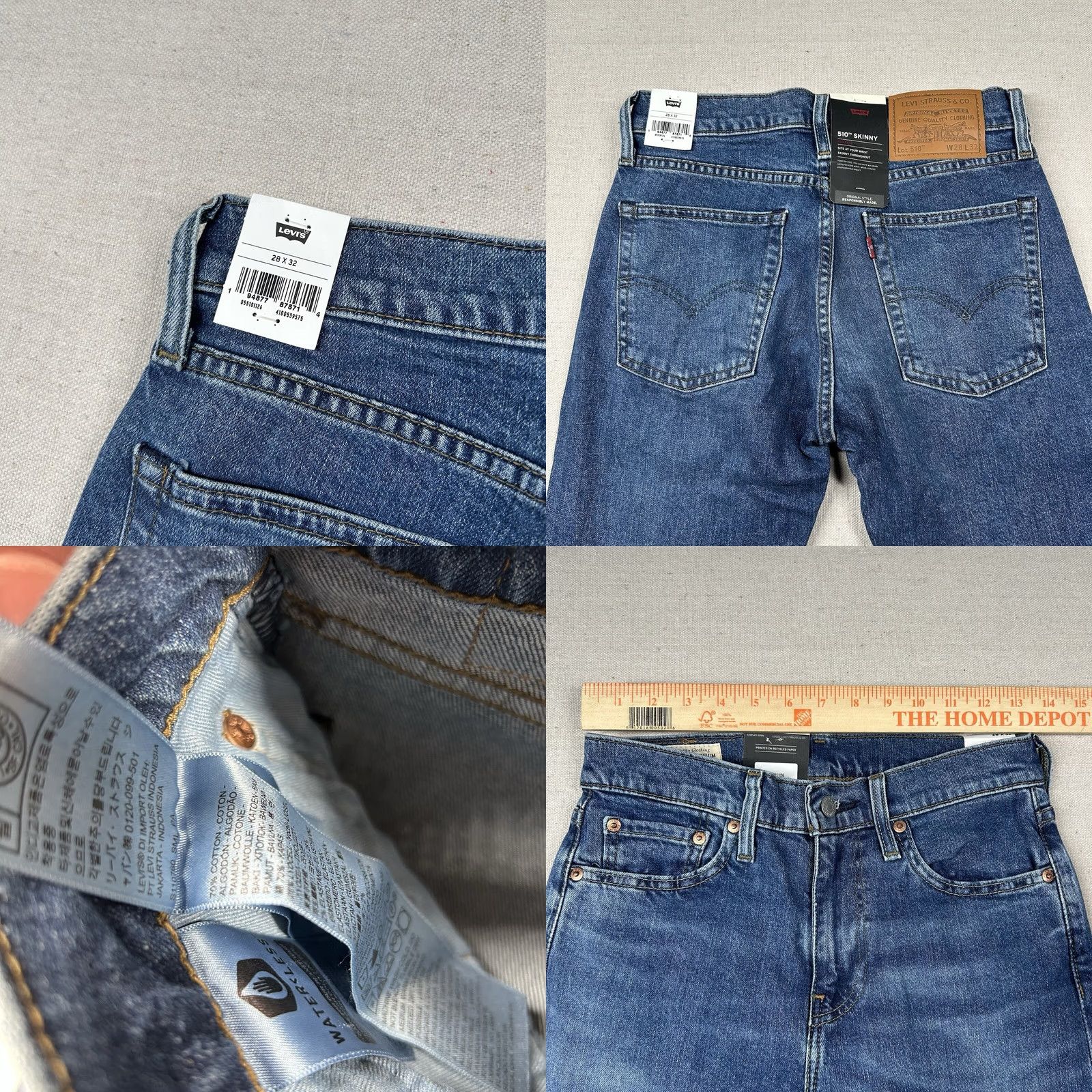 Levi's Levi's 510 Skinny Jeans Mens 28x32 Denim Blue Mid Wash Classic 510 Levi's Jeans Regular Mens Blue Denim Cotton Blend Size US 28 / EU 44 - 8 Thumbnail