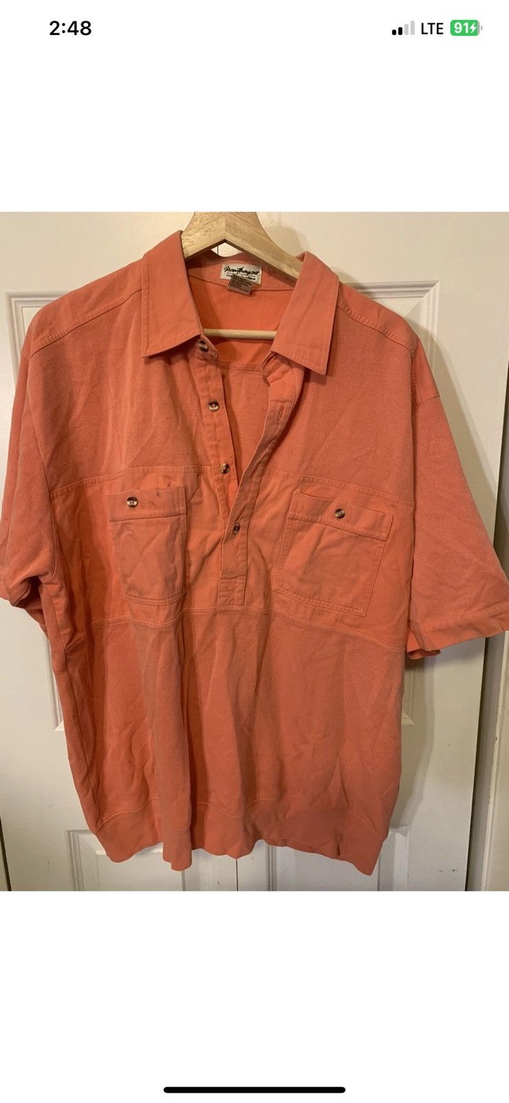 Norm Thompson Vtg Norm Thompson mens sz XL orange button shirt polo Size US XL / EU 56 / 4 - 5 Thumbnail