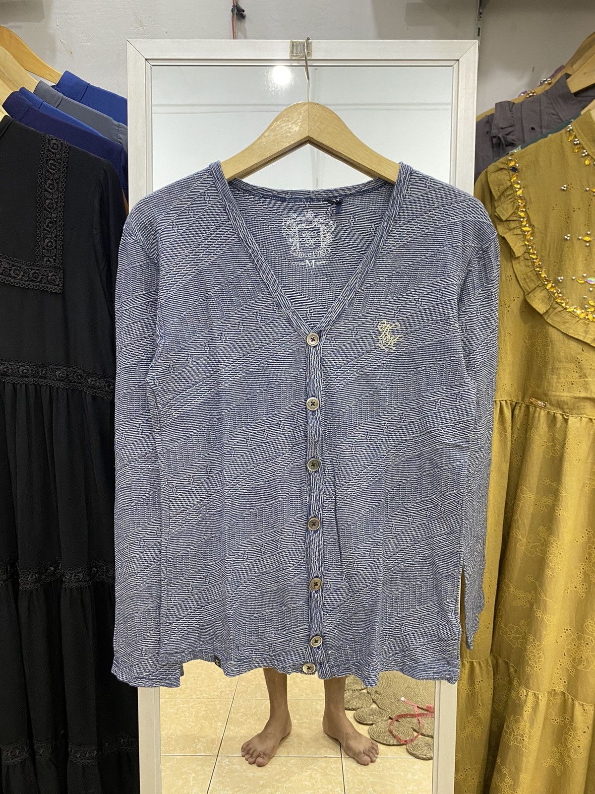 If Six Was Nine × Karl Kani × Le Grande Bleu (L.G.B.) Vintage Karl Kani Cardigan Size US M / EU 48-50 / 2 - 1 Thumbnail