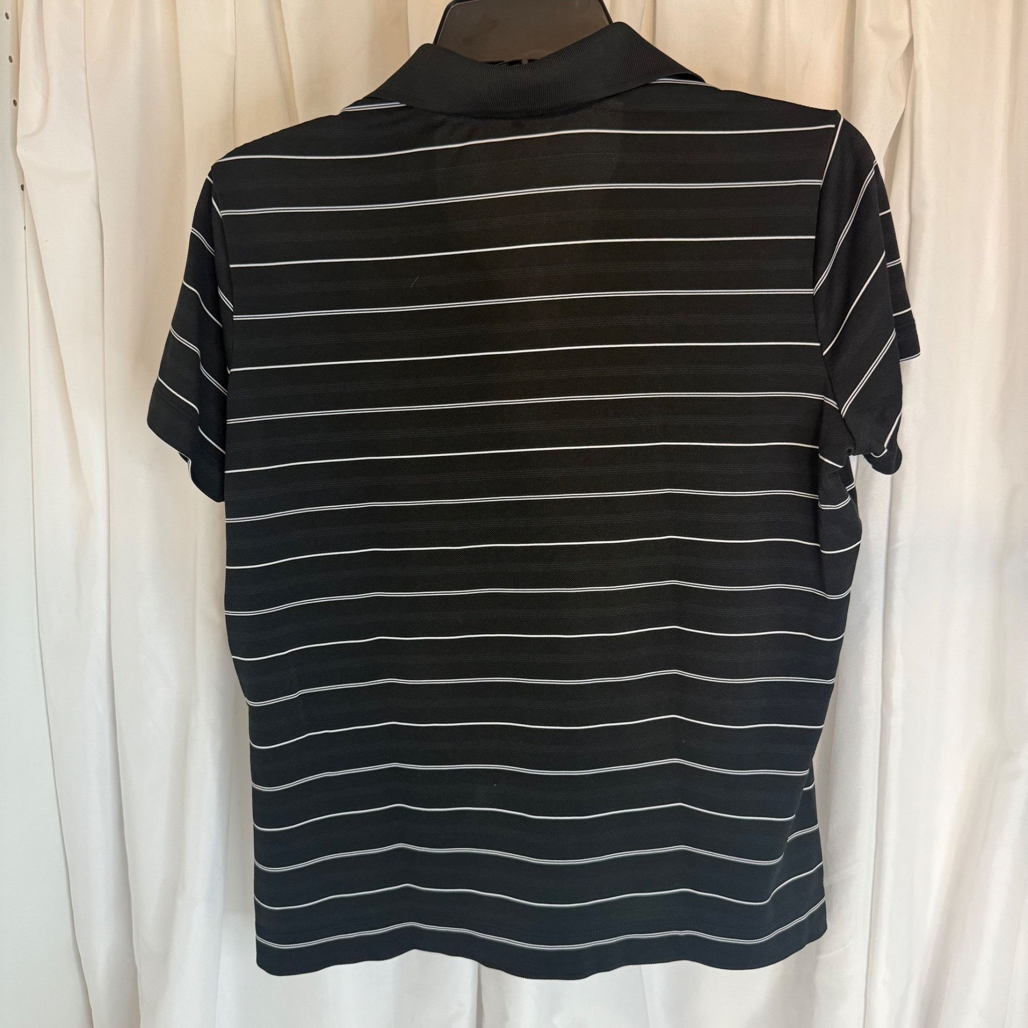 Nike Nike Golf Womens Black & White Stripe Dri-Fit Polo Shirt L Size L / US 10 / IT 46 - 2 Thumbnail